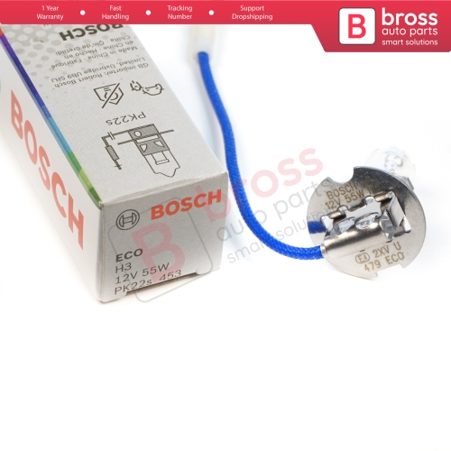 1 Piece BOSCH ECO 1 987 302 802 H3 12V 55W PK22s H3 Halogen Bulb for Fog Trailer Off-Road Headlight Lamp