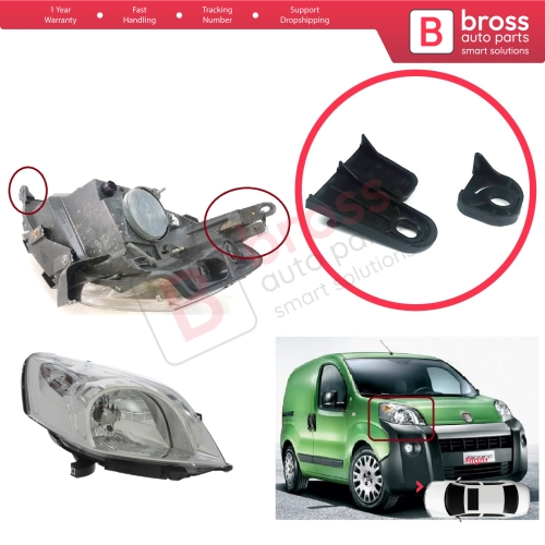 Headlight Holder Mount Repair Bracket Tab Set Right Side for Fiat Fiorino 225 MK3 Citroen Nemo Peugeot Bipper 2007-2020 6212F3