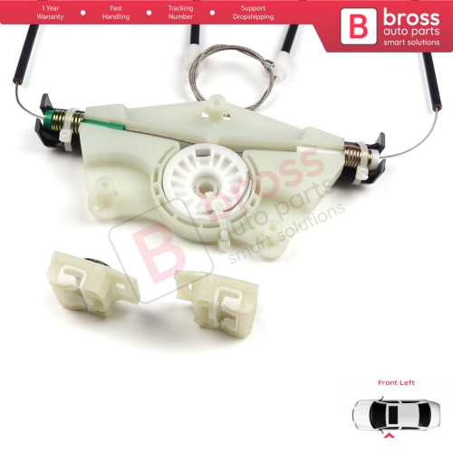Manual Window Regulator Repair Set Front Left for Skoda Fabia MK1 1999-2008 4/5 Door Praktik Van 6Y0837655