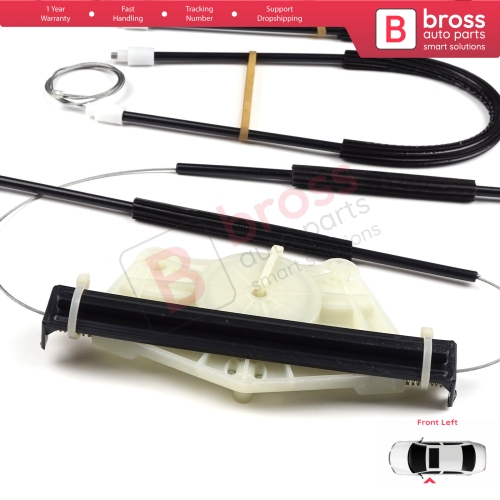 Manual Window Regulator Repair Set Front Left for Skoda Fabia MK1 1999-2008 4/5 Door Praktik Van 6Y0837655