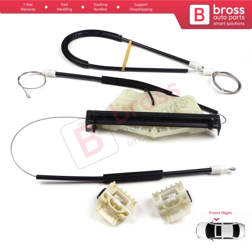 Manual Window Regulator Repair Set Front Right for Skoda Fabia MK1 1999-2008 4/5 Door Praktik Van 6Y0837656