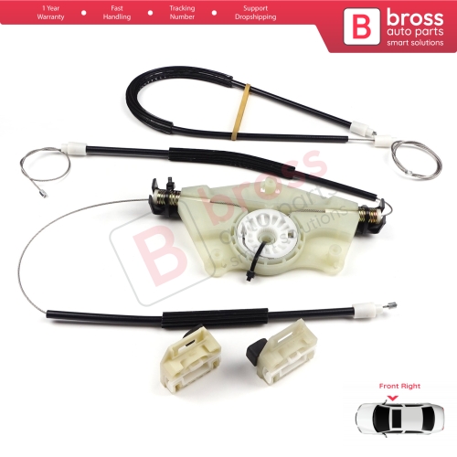 Manual Window Regulator Repair Set Front Right for Skoda Fabia MK1 1999-2008 4/5 Door Praktik Van 6Y0837656