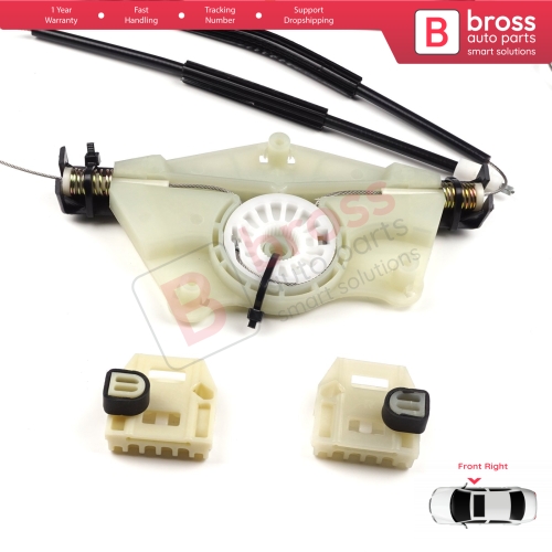 Manual Window Regulator Repair Set Front Right for Skoda Fabia MK1 1999-2008 4/5 Door Praktik Van 6Y0837656