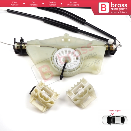 Manual Window Regulator Repair Set Front Right for Skoda Fabia MK1 1999-2008 4/5 Door Praktik Van 6Y0837656