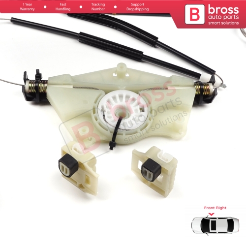 Manual Window Regulator Repair Set Front Right for Skoda Fabia MK1 1999-2008 4/5 Door Praktik Van 6Y0837656