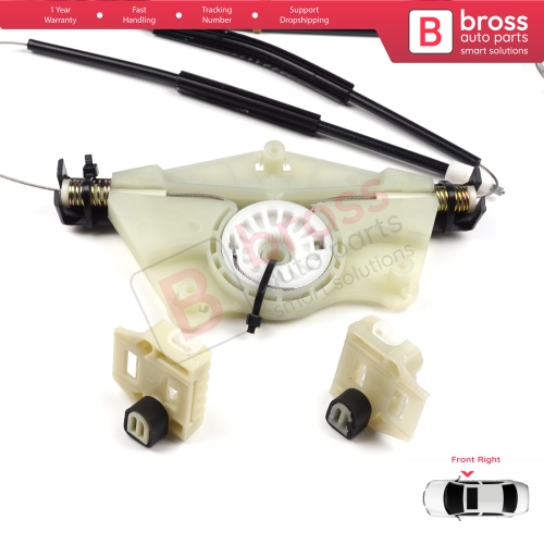 Manual Window Regulator Repair Set Front Right for Skoda Fabia MK1 1999-2008 4/5 Door Praktik Van 6Y0837656