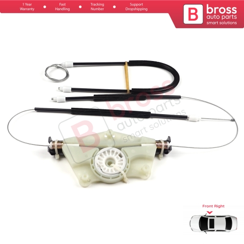 Manual Window Regulator Repair Set Front Right for Skoda Fabia MK1 1999-2008 4/5 Door Praktik Van 6Y0837656