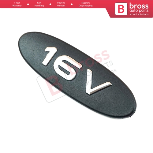 Black Chrome 16V Mould Badge Monogram Emblem for Renault Clio Kangoo 119 mm x 39 mm