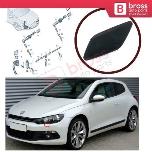 Headlight Washer Cover Cap Left Side 1K8807937 for VW Scirocco 2015-2017