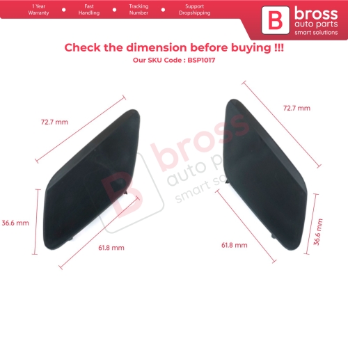 Headlight Washer Cover Cap Set 1K8807937 1K8807938 for VW Scirocco 2015-2017