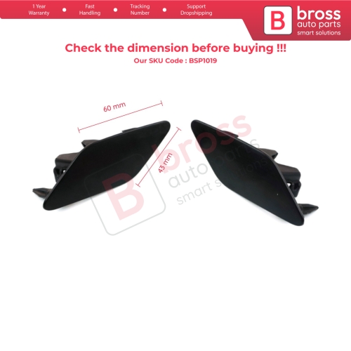 Headlight Washer Cover Cap Set 3G0807937 38 for VW Passat B8 3G 2015-2019