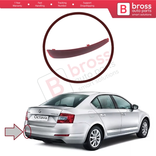 Rear Bumper Reflector Left 5E5945105 5E9945105 for Skoda Octavia 2012-2016 4-Door Liftback Hatchback Sedan