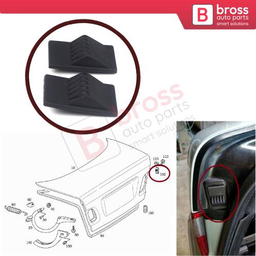 Boot Trunk Lid Slam Bump Stop Buffer 2107500326 Set For Mercedes CLK Coupe W208 C208 A208 W210