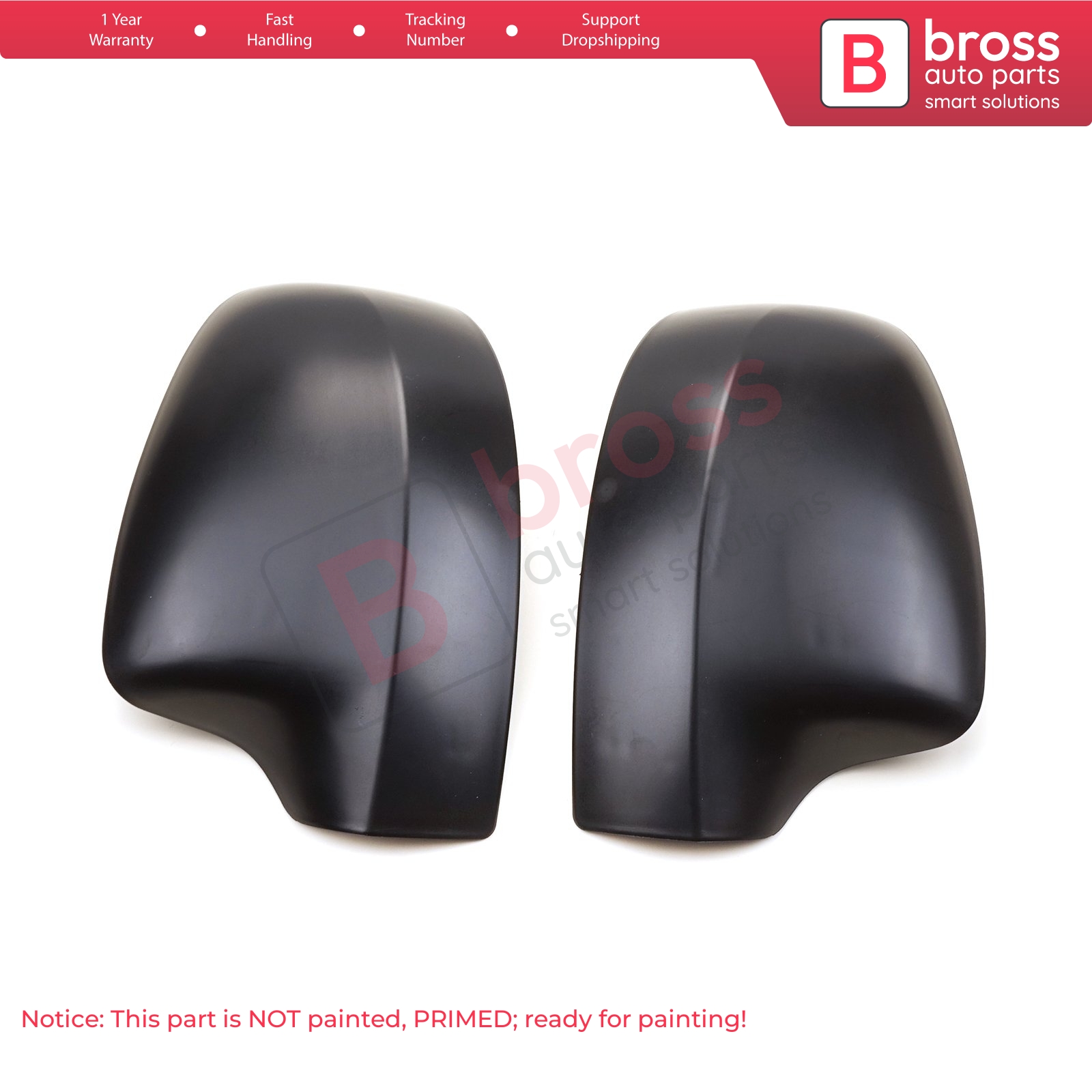 Bross Auto Parts LLC - BSP1104 Side Wing Mirror Scull Cap Cover