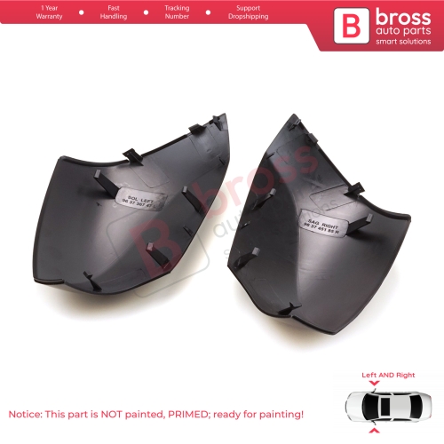 Side Wing Mirror Scull Cap Cover Left Right 963730063L 963740063R for Renault Fluence Megane MK3 5-Door
