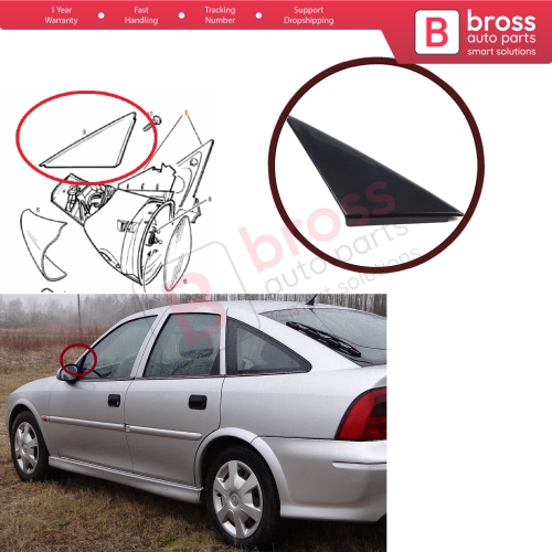 Front Left Door Outer Corner Triangle Molding Cover 90545855 for Vauxhall Opel Vectra B 1995-2002