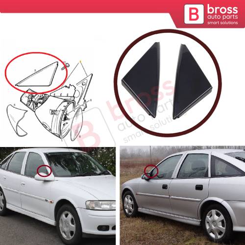 Front Door Outer Corner Triangle Molding Cover Set 90545855 90545856 for Vauxhall Opel Vectra B 1995-2002
