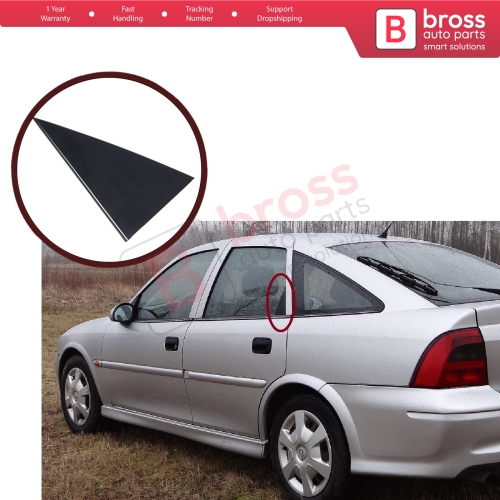 Rear Left Door Window Outer Corner Frame Triangle Molding 90524879 for Vauxhall Opel Vectra B 1995-2002