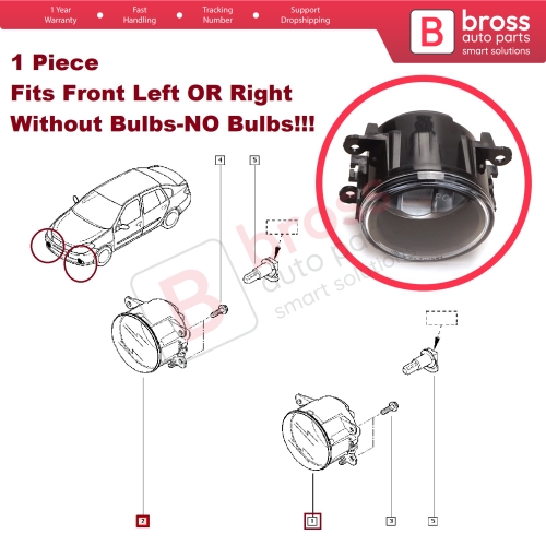 Front Bumper Fog Light W/O BULB 8200074009 for Renault Dacia Scenic Megane Master Laguna Thalia Logan Duster 