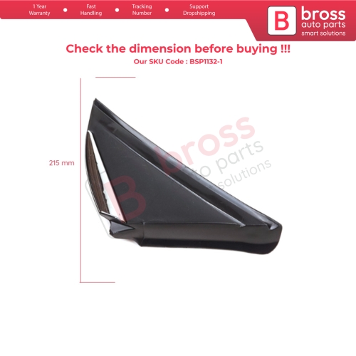 LEFT Side View Mirror Triangle Fender Corner Trim Cover for Renault Megane MK4 2016-On 638758950R