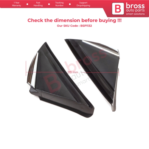 Side View Mirror Triangle Fender Corner Trim Cover Set for Renault Megane MK4 2016-On 638758950R 638740438R