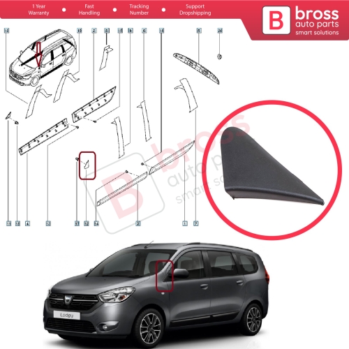 LEFT Side View Mirror Triangle Fender Corner Trim Cover for Renault Dacia Dokker Lodgy 638756739R