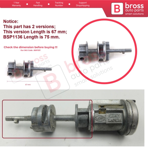 Steering Wheel Ignition Lock Barrel Locking Cylinder Shaft Rod 67 mm For Fiat Doblo Palio Albea Marea Panda Siena