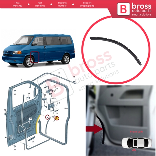 Front Left Door Inner Fender Arch Seal for VW Transporter T5 T6 T6.1 Caravelle Multivan 7H0837565