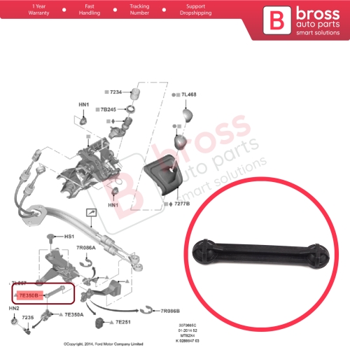 6 Speed ​​Gear Shift Lever Linkage Repair Rod Link for Ford Transit V184 V347 2000-2014 2.4 2.2 TDCi TDI MT82 1388048
