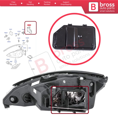 Headlight Rear Bulb Cover Cap Right Side for Ford Focus MK1 MK1.5 DAW DBW DFW DNW 2001-2005 Facelift 1334938