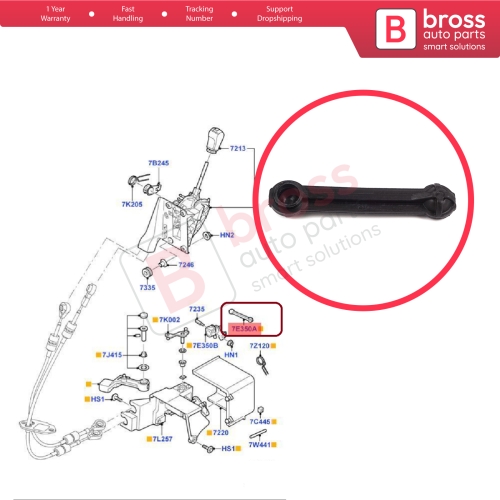 5 Speed ​​Gear Shift Lever Linkage Repair Rod Link for Ford Transit V184 V347 2000-2014 MT75 1388047