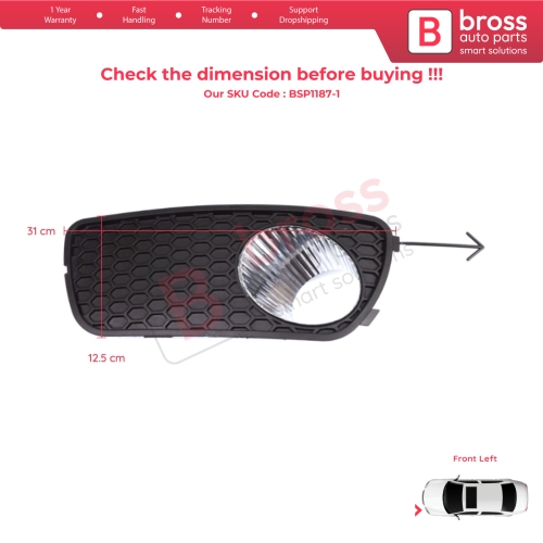 Front Bumper Fog Light Frame Housing Left for Fiat Palio Siena MK1 178 2007-2016 Albea 2002-2012 51703147
