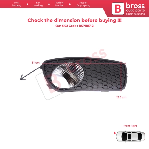 Front Bumper Fog Light Frame Housing Right for Fiat Palio Siena MK1 178 2007-2016 Albea 2002-2012 51703146