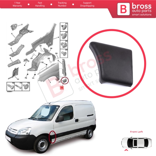 Front Left Fender Trim Molding for Citroen Berlingo MK1 M49 M59 1996-2008 8544.J7