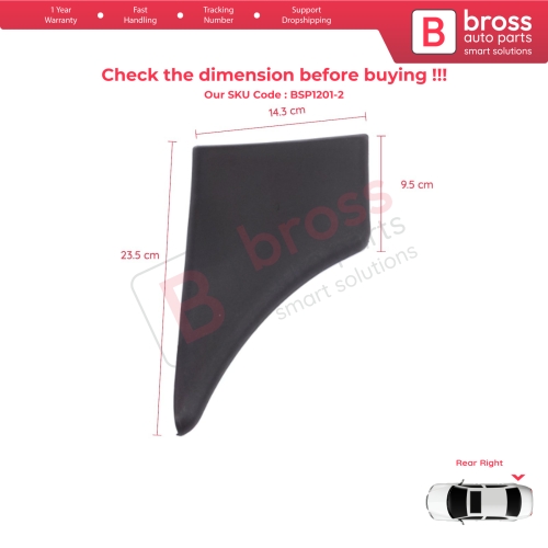 Rear Right Fender Trim Molding for Citroen Berlingo MK1 M49 M59 1996-2008 8547.K4