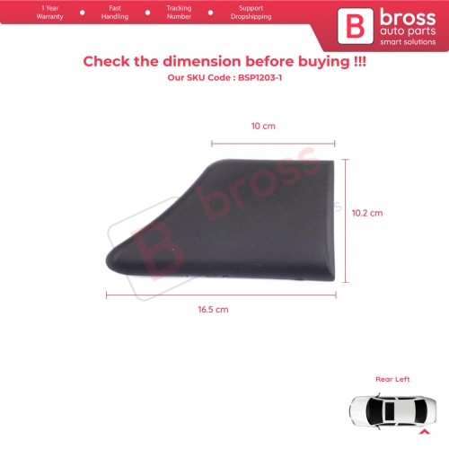 Rear Left Fender Trim Molding for Peugeot Partner MK1 M49 M59 1996-2008 8547.L8