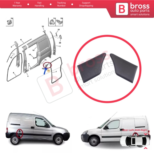 Rear Left Right Fender Trim Molding for Peugeot Partner MK1 M49 M59 1996-2008 8547.L8 8547.K5