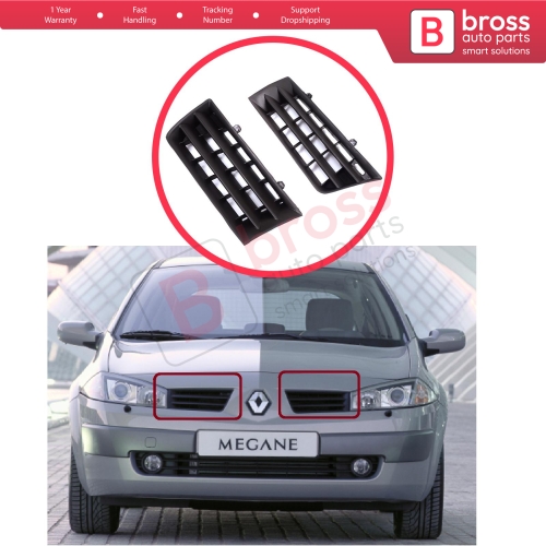 Front Bumper Air Vent Grille Panel Left Right for Renault Megane MK2 2002-2006 Pre-Facelift 8200114156