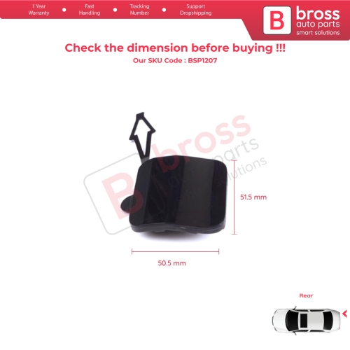 Rear Bumper Tow Eye Hook Cover Cap Primed for Renault Clio MK5 V B7 BJA 2019-2023 Pre-Facelift 511654352R