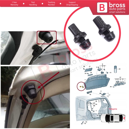 2 Pieces Rear Trunk Tailgate Stop Buffer for VW Seat Skoda 6X0827499 5KD827499 3C5827499B