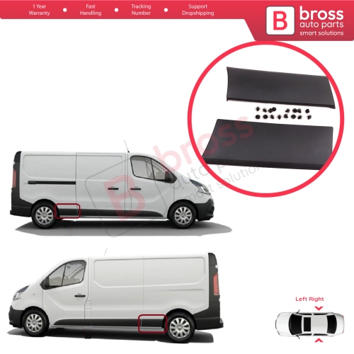 Rear Left Right Side Moulding Panel For Renault Trafic MK3 Fiat Talento Opel Vivaro B Nissan NV300 Primastar 788137407 788129036