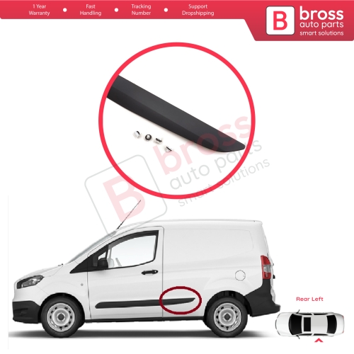 Rear Left Side Sliding Door Moulding Strip Panel For Ford Transit Courier MK1 B460 2014-2023 1854160