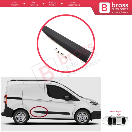 Rear Right Side Sliding Door Moulding Strip Panel For Ford Transit Tourneo Courier MK1 B460 2014-2023 1854158