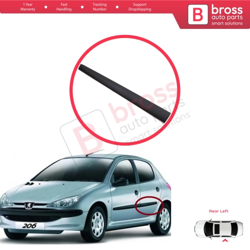 Rear Left Side Door Moulding Strip Panel For Peugeot 206 206+ 1998-2013  4/5 Door 8546E6
