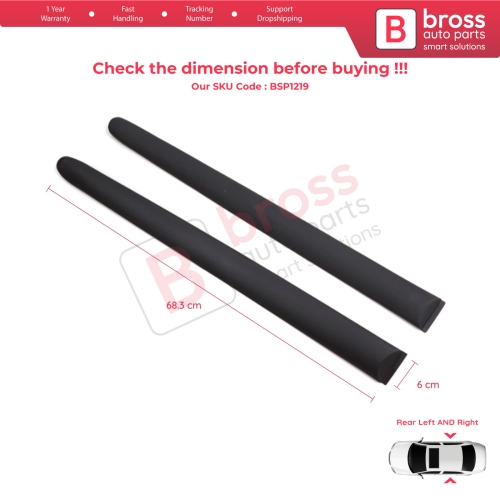 Rear Left Right Side Door Moulding Strip Panel For Peugeot 206 206+ 1998-2013  4/5 Door 8546E6 8546E7