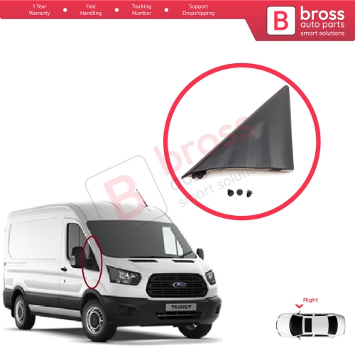 Right Side View Mirror Door Triangle Fender Trim Cover for Ford Transit MK8 T18 V363 2013-2024 2016818
