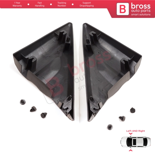 Side View Mirror Door Triangle Fender Trim Cover Set for Ford Transit MK8 T18 V363 2013-2024 2016818 2016819