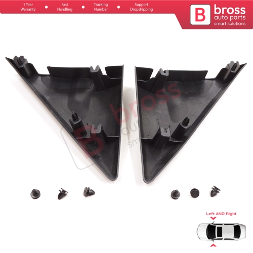 Side View Mirror Door Triangle Fender Trim Cover Set for Ford Transit MK8 T18 V363 2013-2024 2016818 2016819