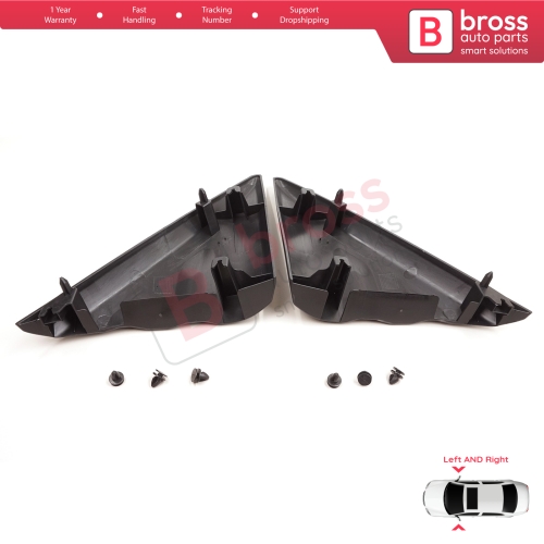 Side View Mirror Door Triangle Fender Trim Cover Set for Ford Transit MK8 T18 V363 2013-2024 2016818 2016819