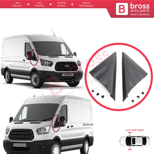 Side View Mirror Door Triangle Fender Trim Cover Set for Ford Transit MK8 T18 V363 2013-2024 2016818 2016819